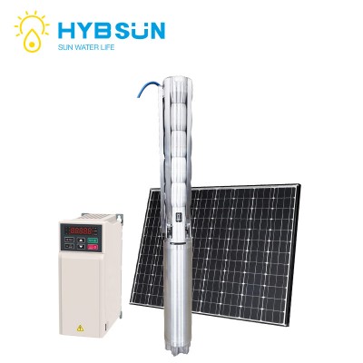 HYBSUN 6SCH 78m3/h Hybrid AC/DC Solar Submersible Borehole Water Pump